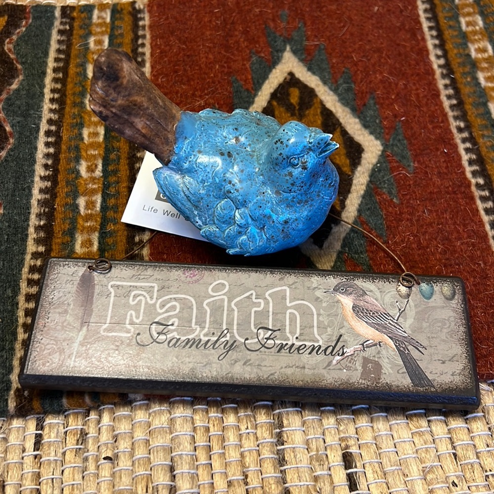Faith Family Friends Sign with Bird